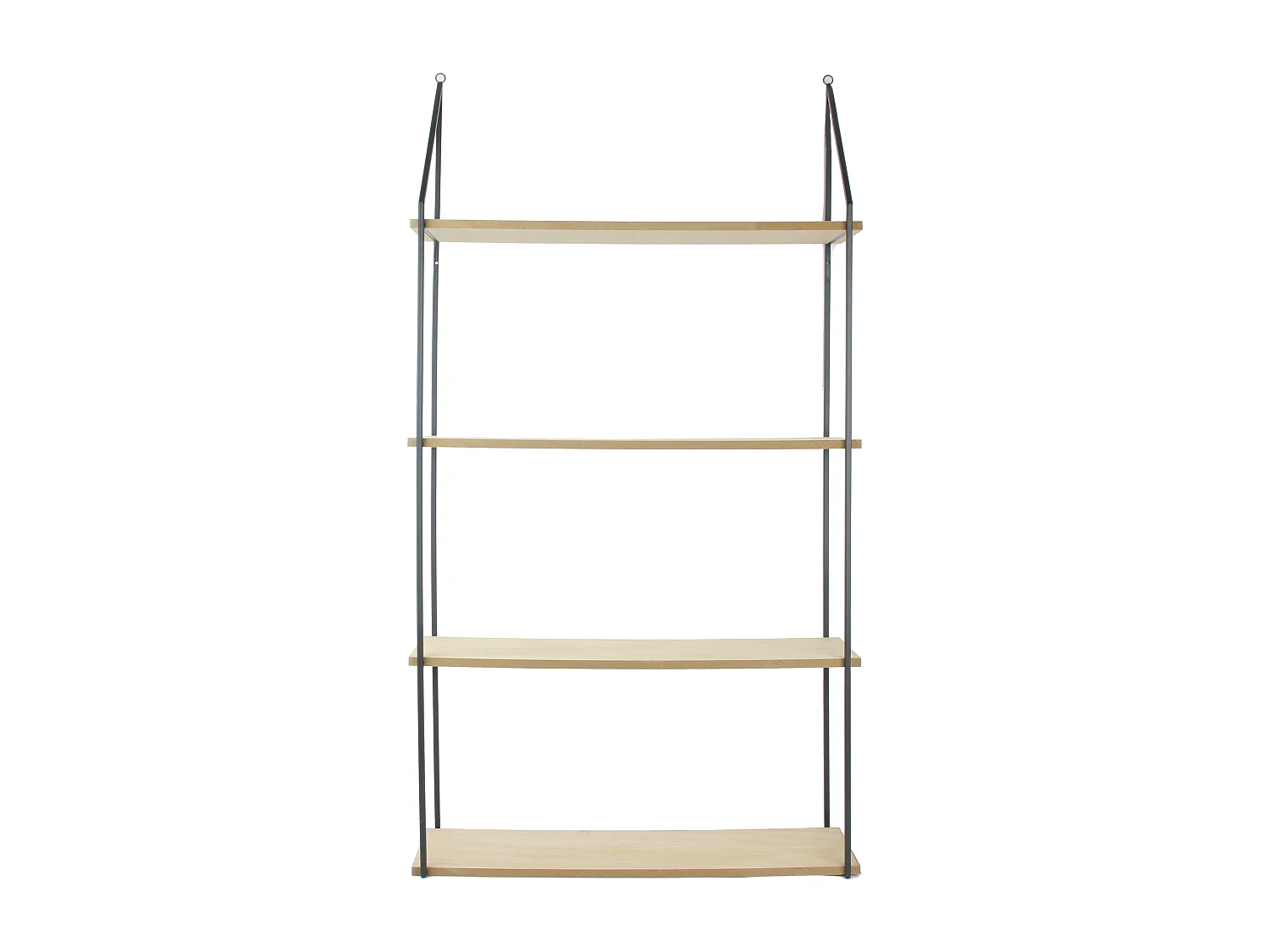 Wandplank Ladder 4 Niveaus Hout Metaal Zwart 112cm
