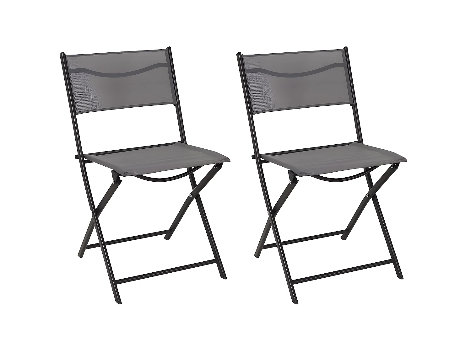 Chaise de jardin pliable en acier Elba (Lot de 2)