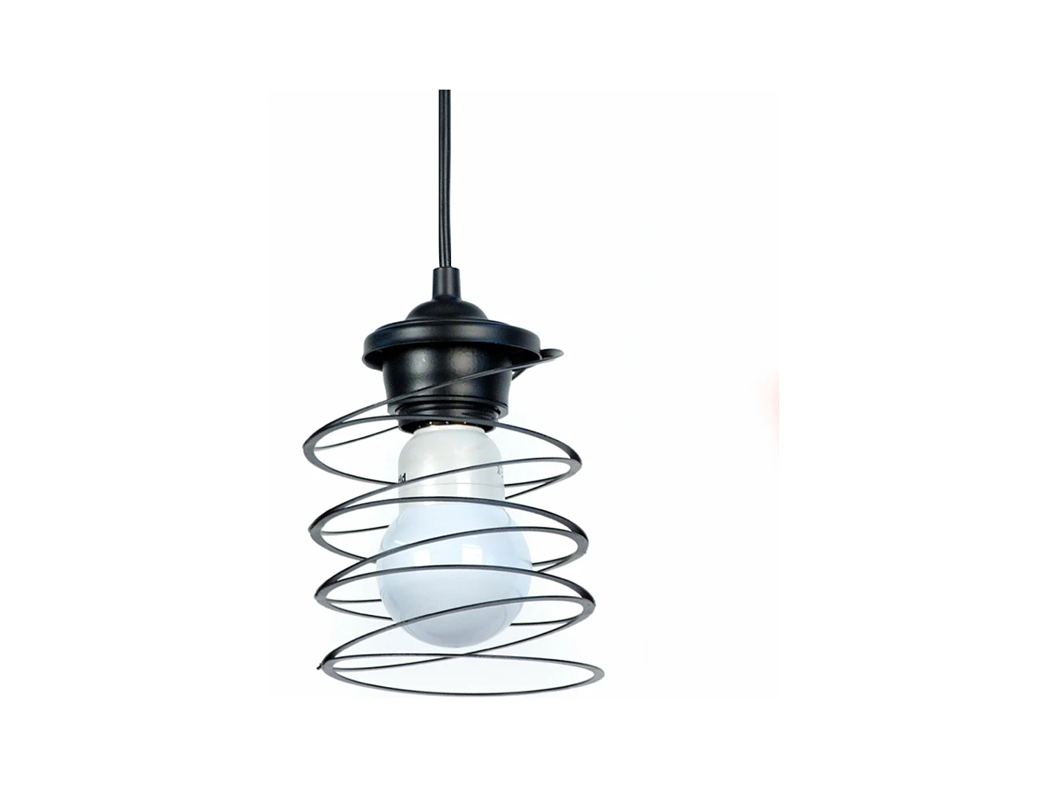 Suspension anneaux cylindriques métal noir 76 cm