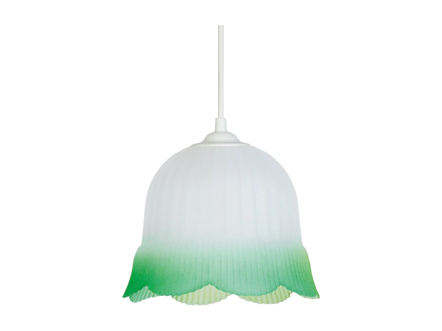 Suspensão TOSEL  CLOCHETE vidro cúpula luz verde D35 x  H80  cm