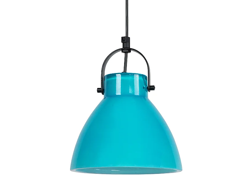 Suspensão TOSEL  ANDERSEN vidro cônico azul D18 x  H80  cm