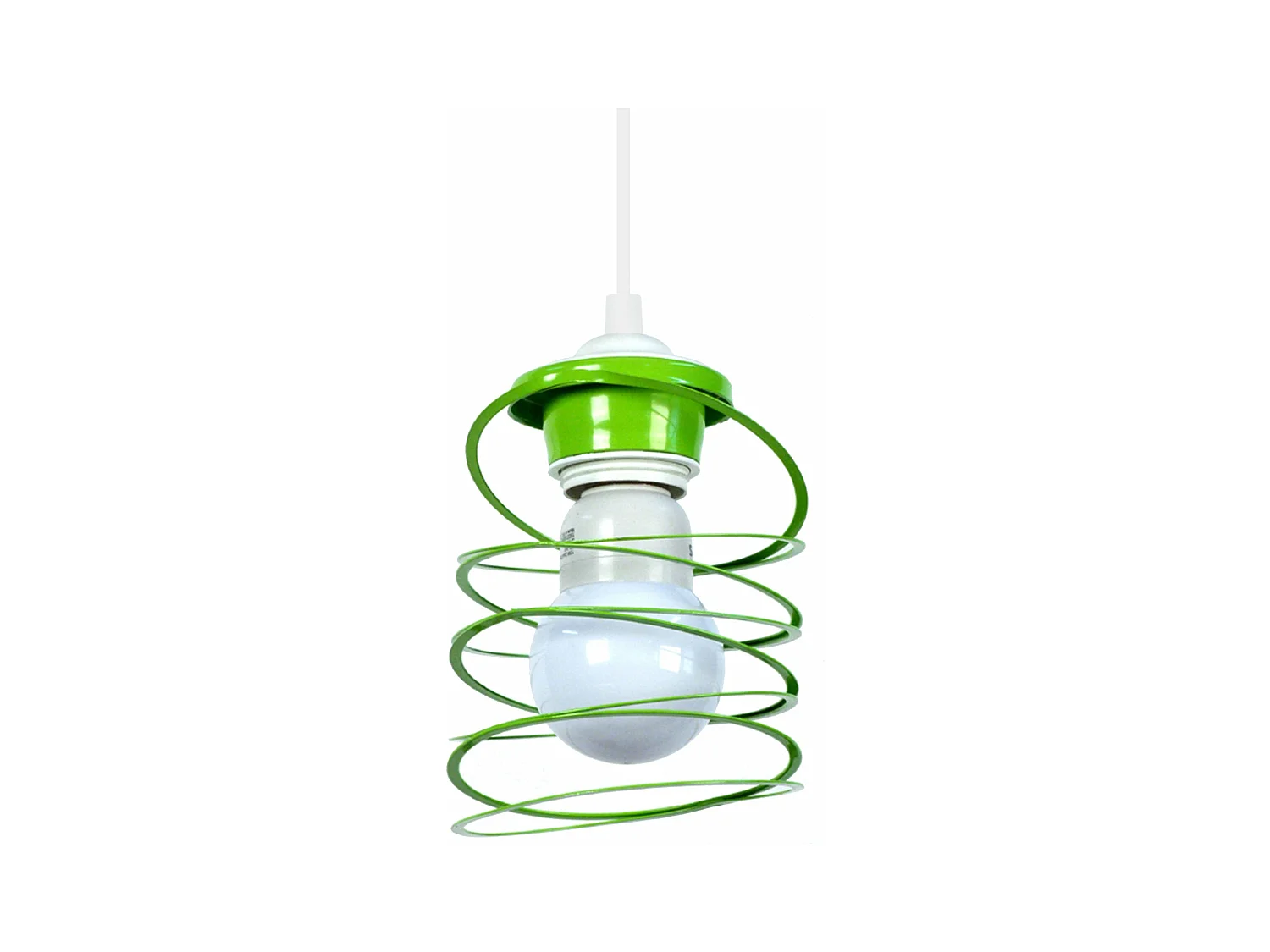 Suspension anneaux cylindriques métal vert 76 cm