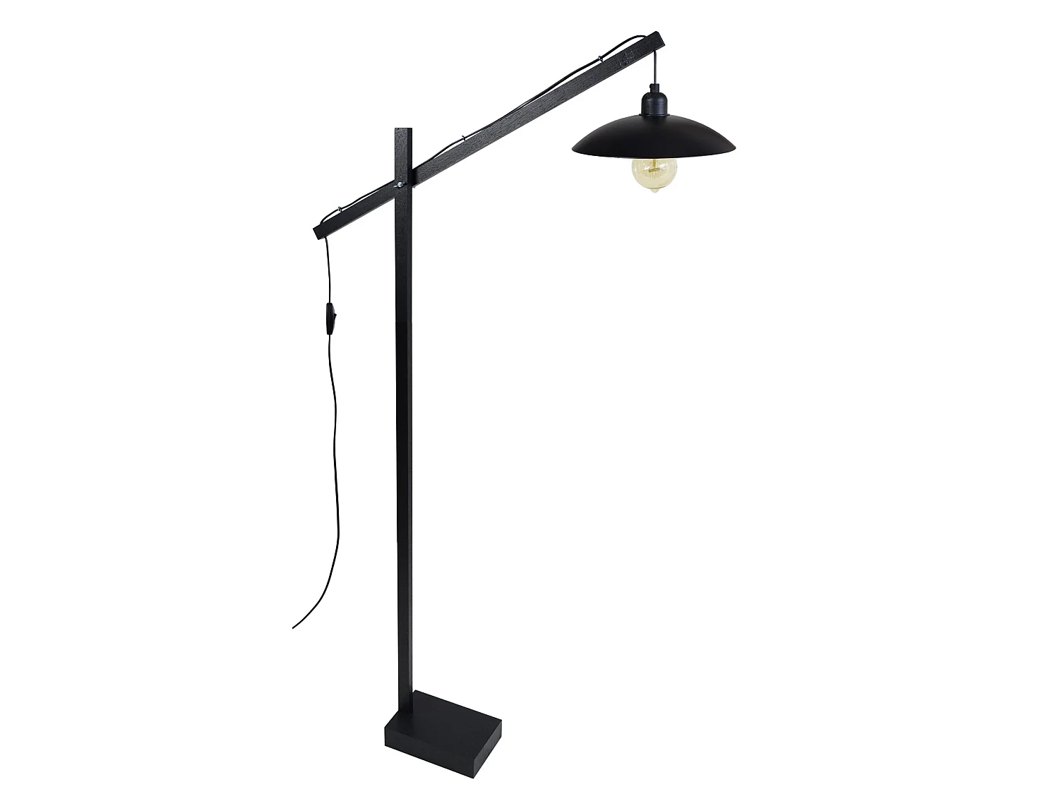 PILORI KROA - lampadaire liseuse articulé bois noir