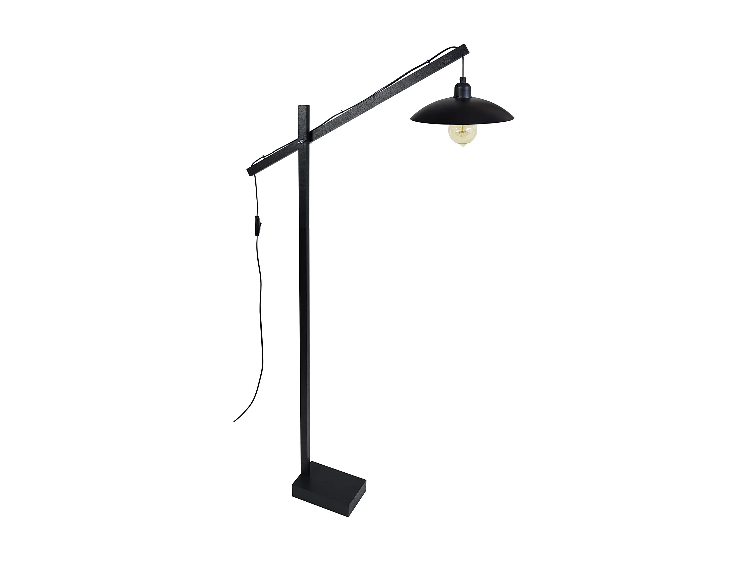 Candeeiro de Pé TOSEL BELFORT CYLINDRE tecido arqueado cru D35 x  H165  cm