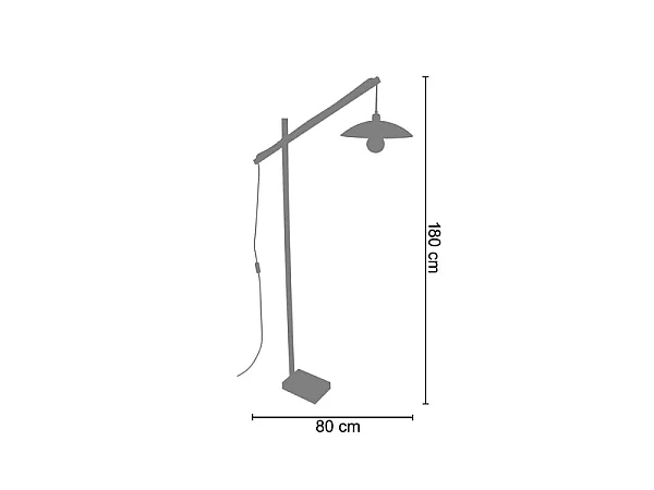 Candeeiro de Pé TOSEL BELFORT CONE tecido arqueado âmbar D35 x  H165  cm