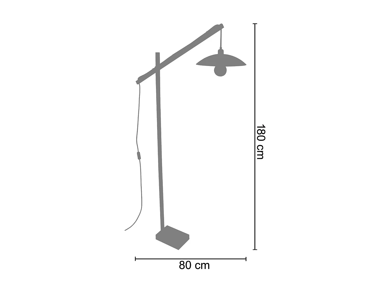 PILORI KROA - lampadaire liseuse articulé bois naturel et aluminium