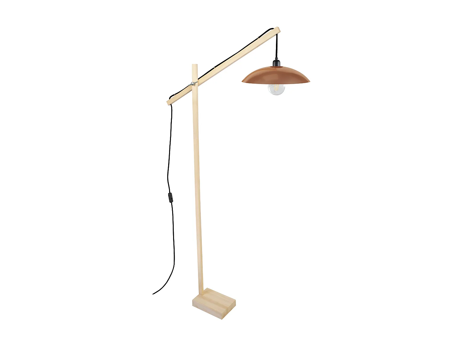 Candeeiro de Pé TOSEL BELFORT CONE tecido arqueado cone azul D35 x  H165  cm