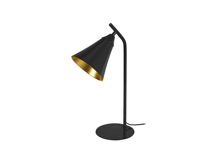 Lampe de bureau conique métal  noir 46 cm.