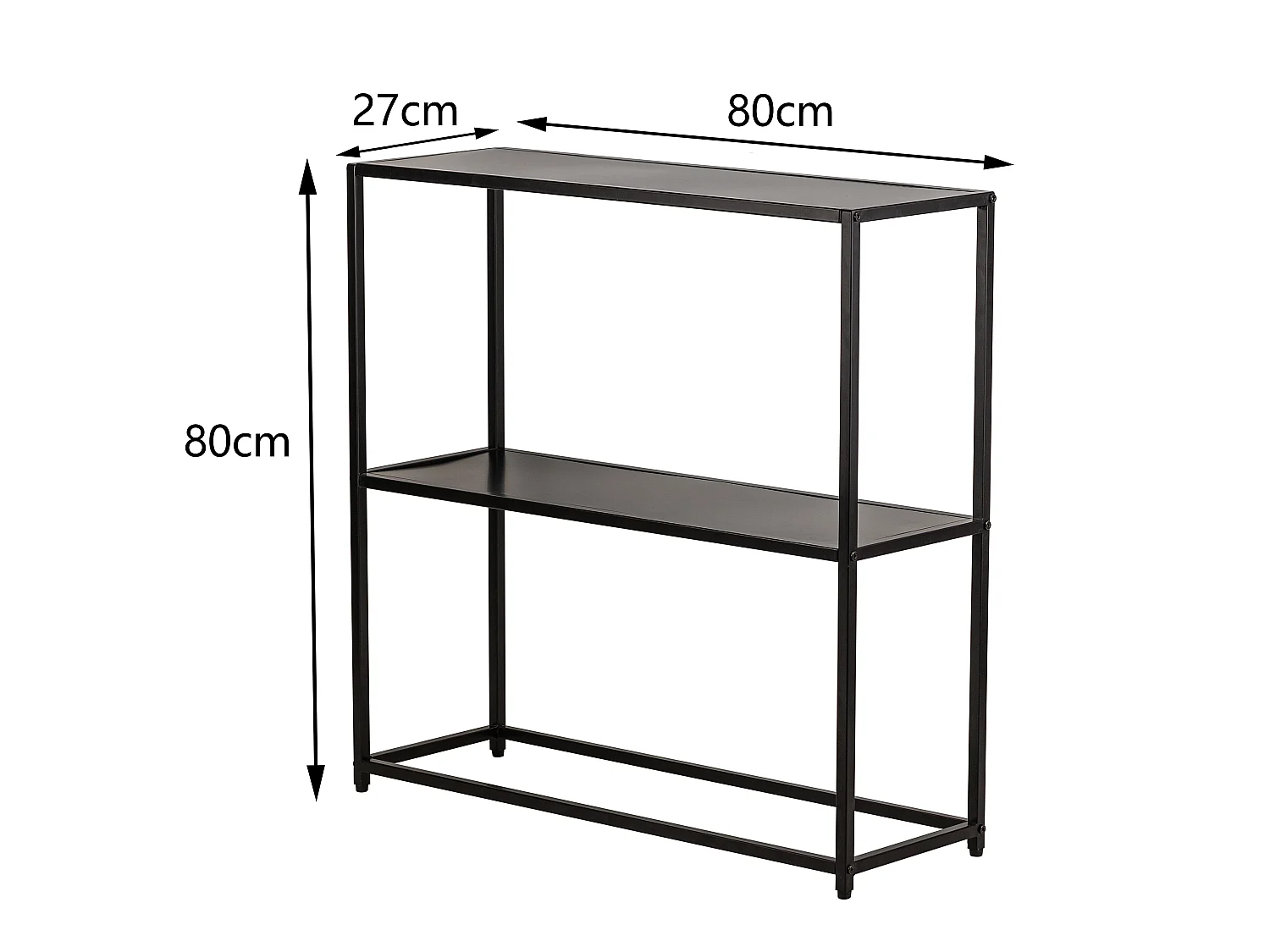Console style industriel en métal noir