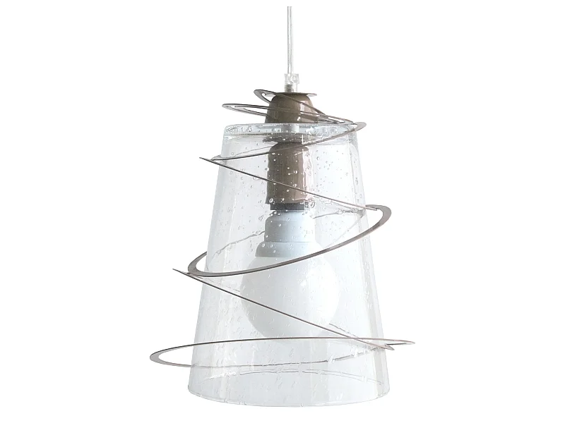 Suspensão TOSEL ALBIGNY vidro cônico taupe D25 x  H80  cm