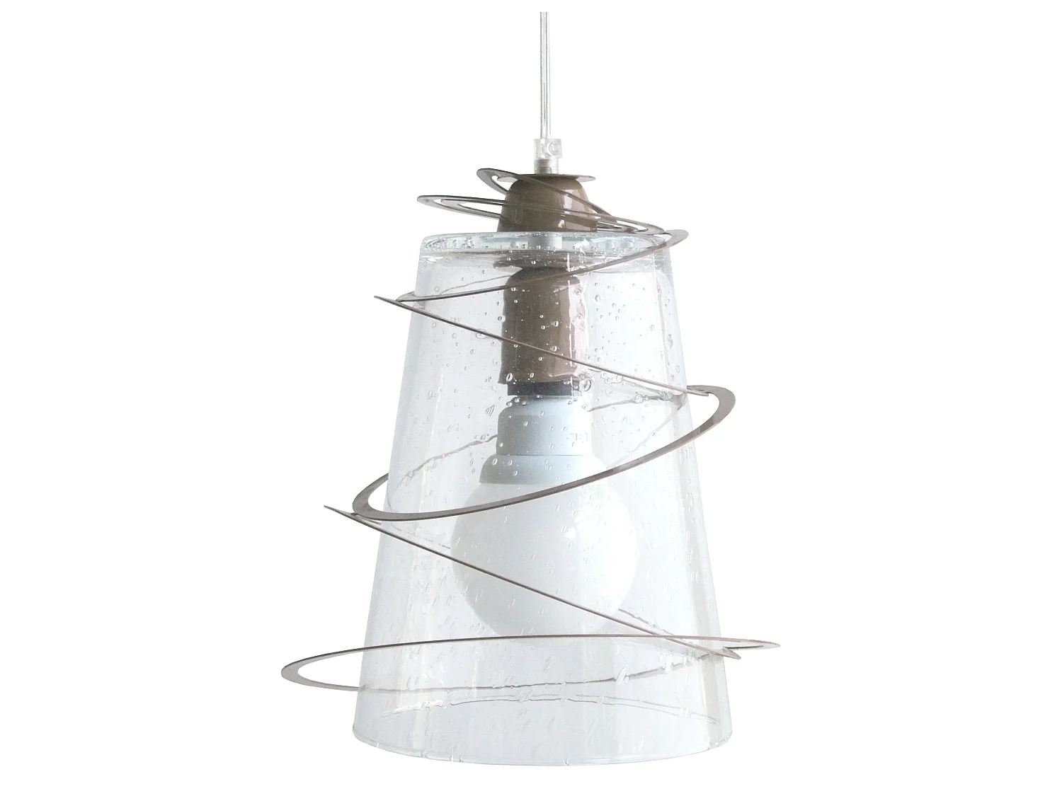 Suspensão TOSEL ALBIGNY vidro cônico taupe D25 x  H80  cm