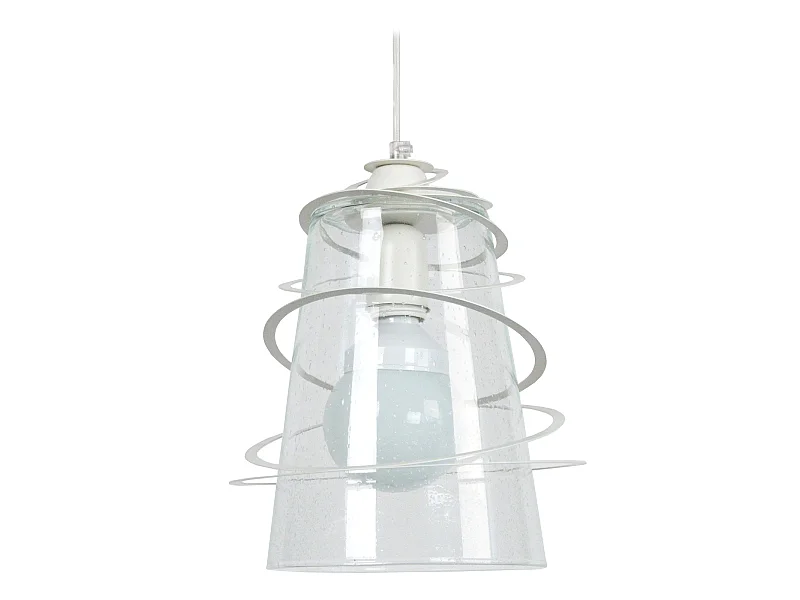 Suspensão TOSEL ALBIGNY vidro cônico Branco marfim D25 x  H80  cm