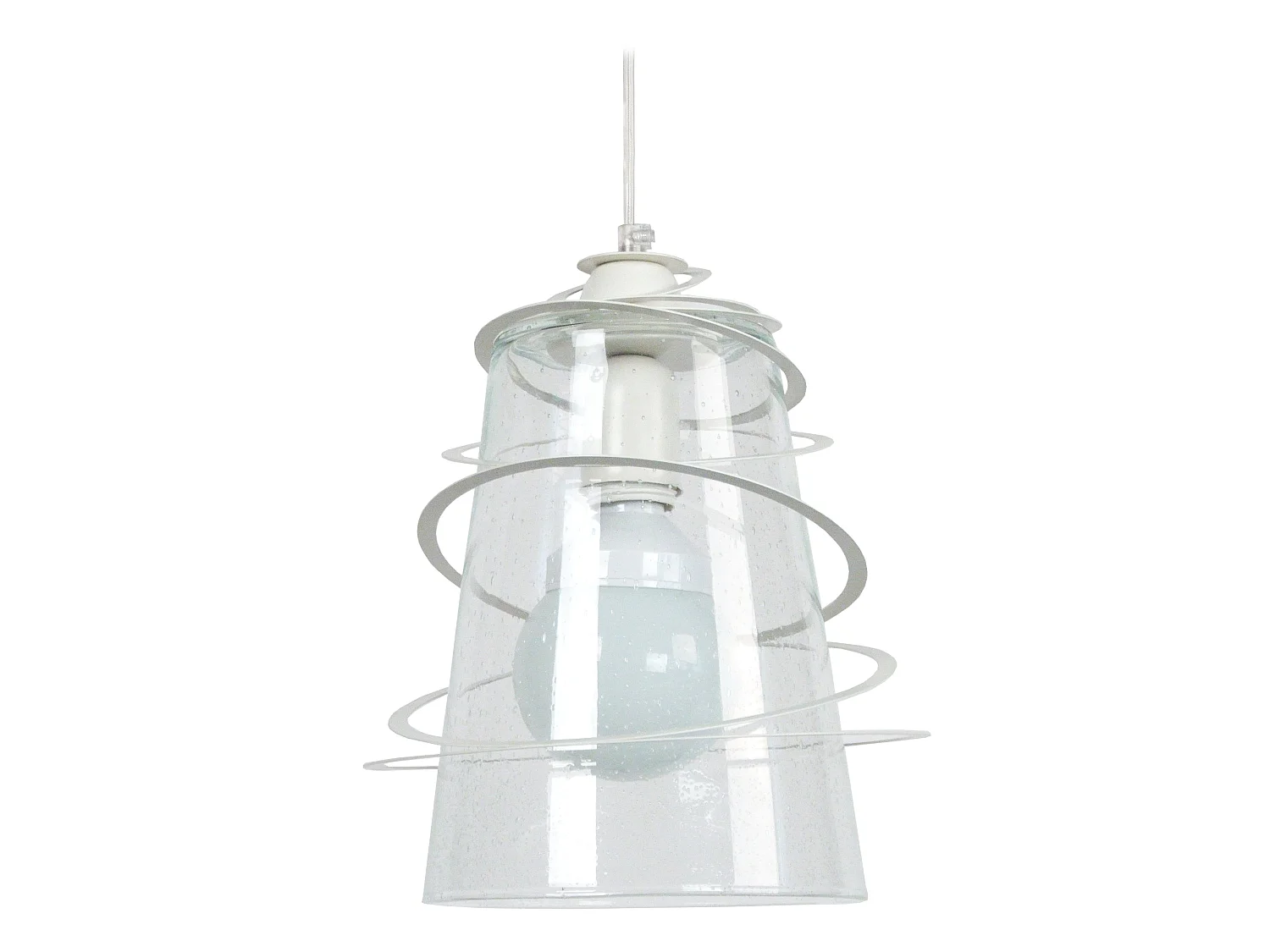 Suspensão TOSEL ALBIGNY vidro cônico Branco marfim D25 x  H80  cm