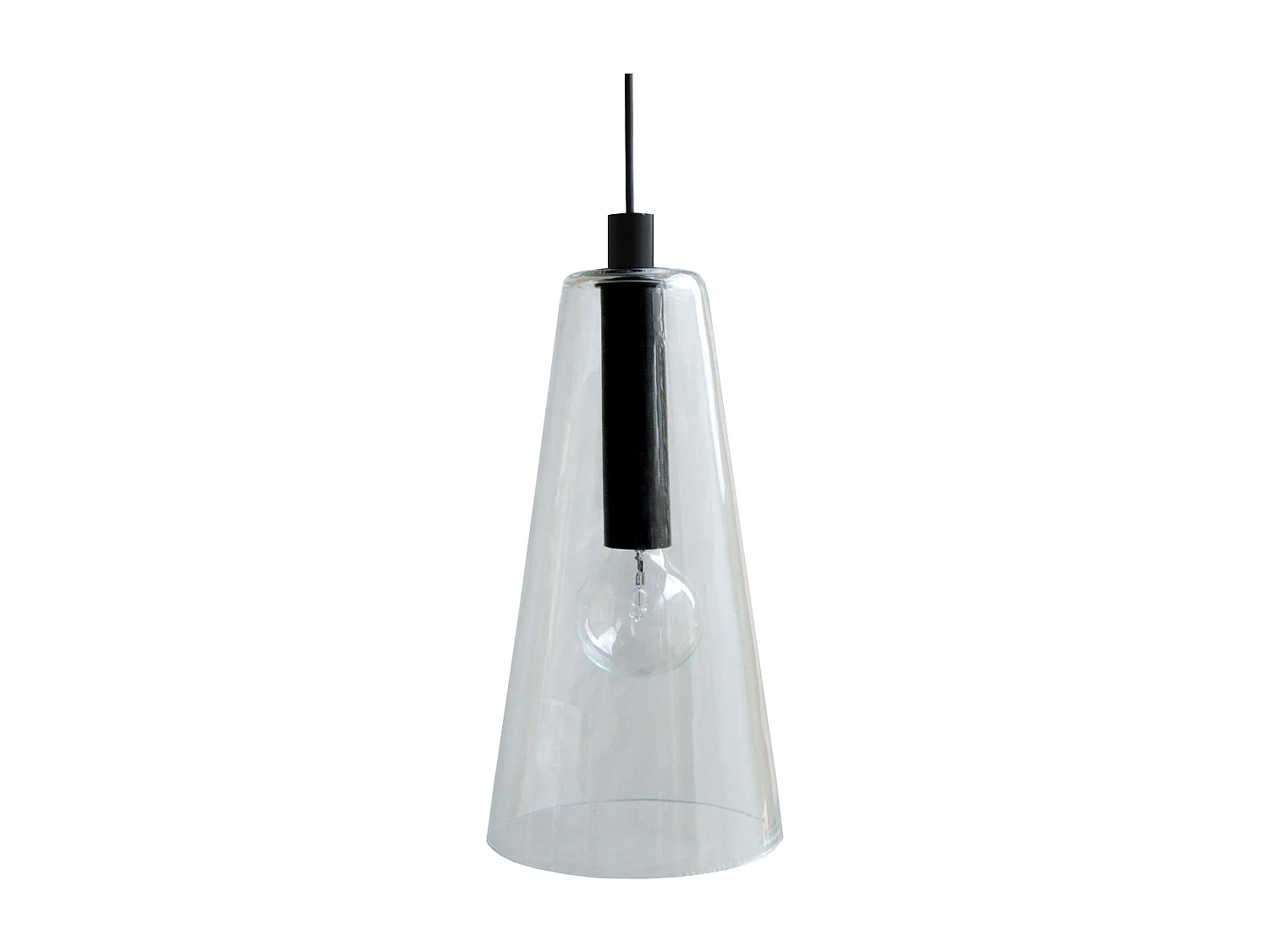 Suspensão TOSEL  KON metal cônico laranja D24 x  H80  cm