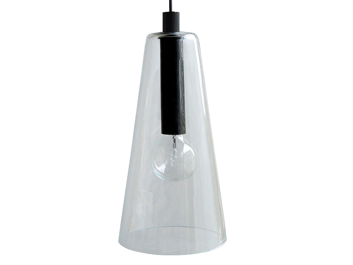 Suspension TOSEL ,verre,Noir ,H 94xD 25x P 25cm