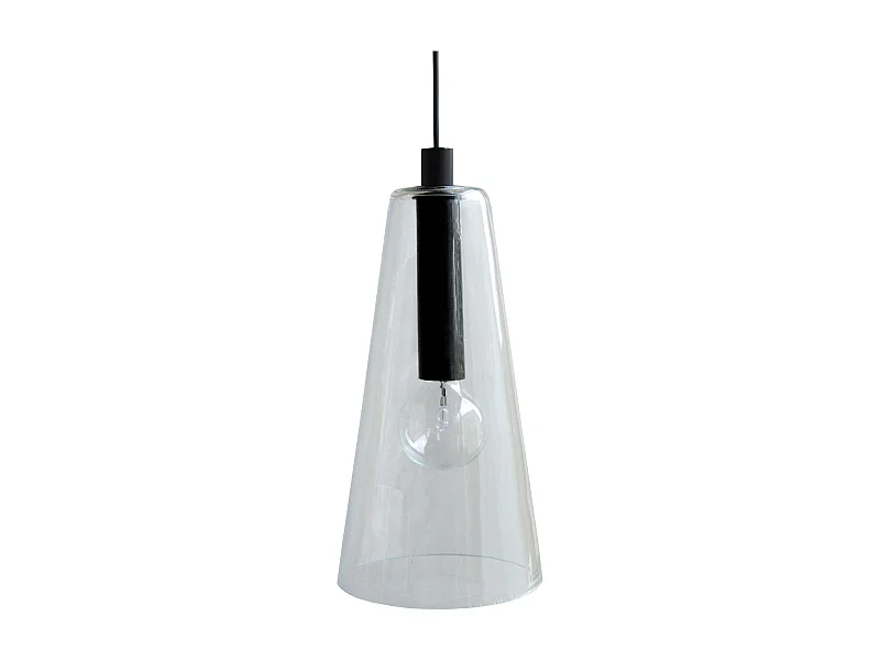 Suspensión  TOSEL ,vidrio,Negro ,A 94xD 25x P 25cm