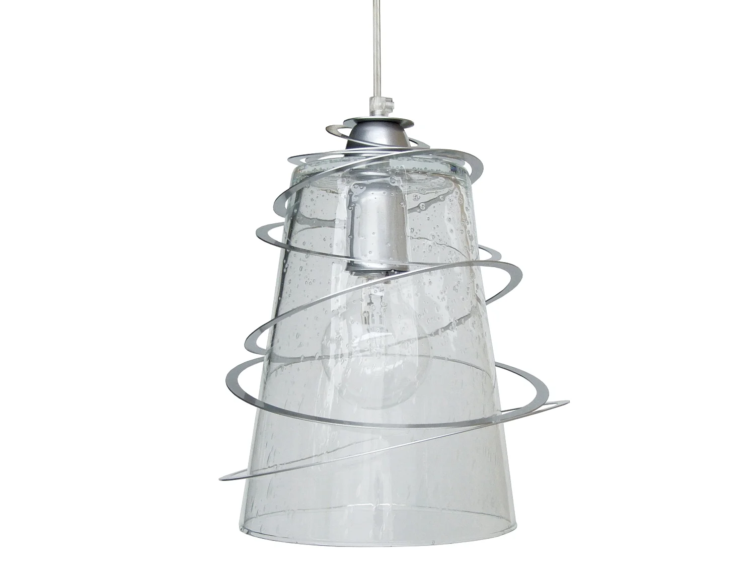 Suspensão TOSEL ALBIGNY vidro cônico alumínio D25 x  H80  cm