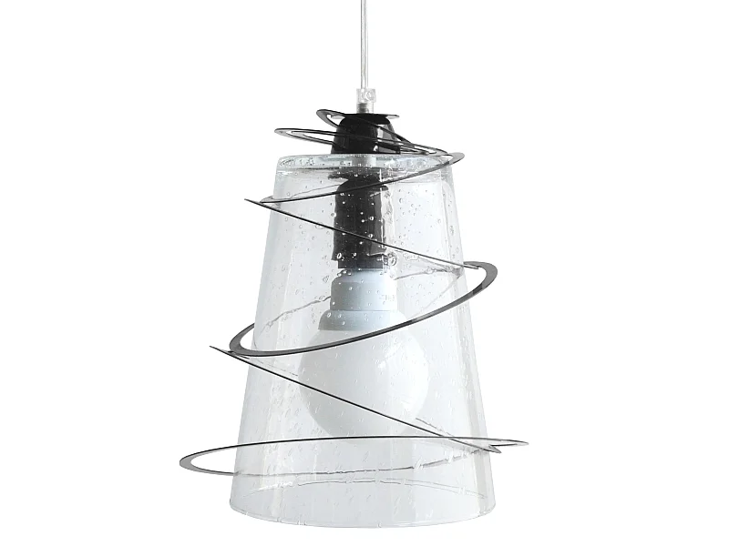 Suspensão TOSEL ALBIGNY vidro cônico preto D25 x  H80  cm