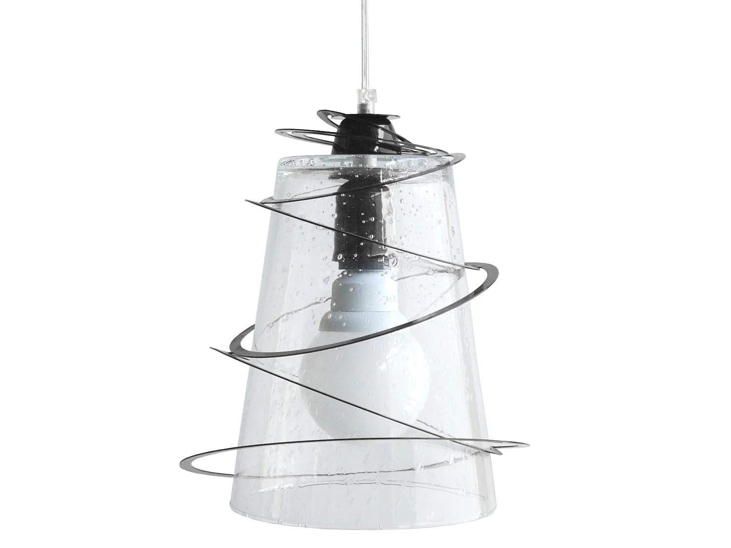 Suspensão TOSEL ALBIGNY vidro cônico preto D25 x  H80  cm