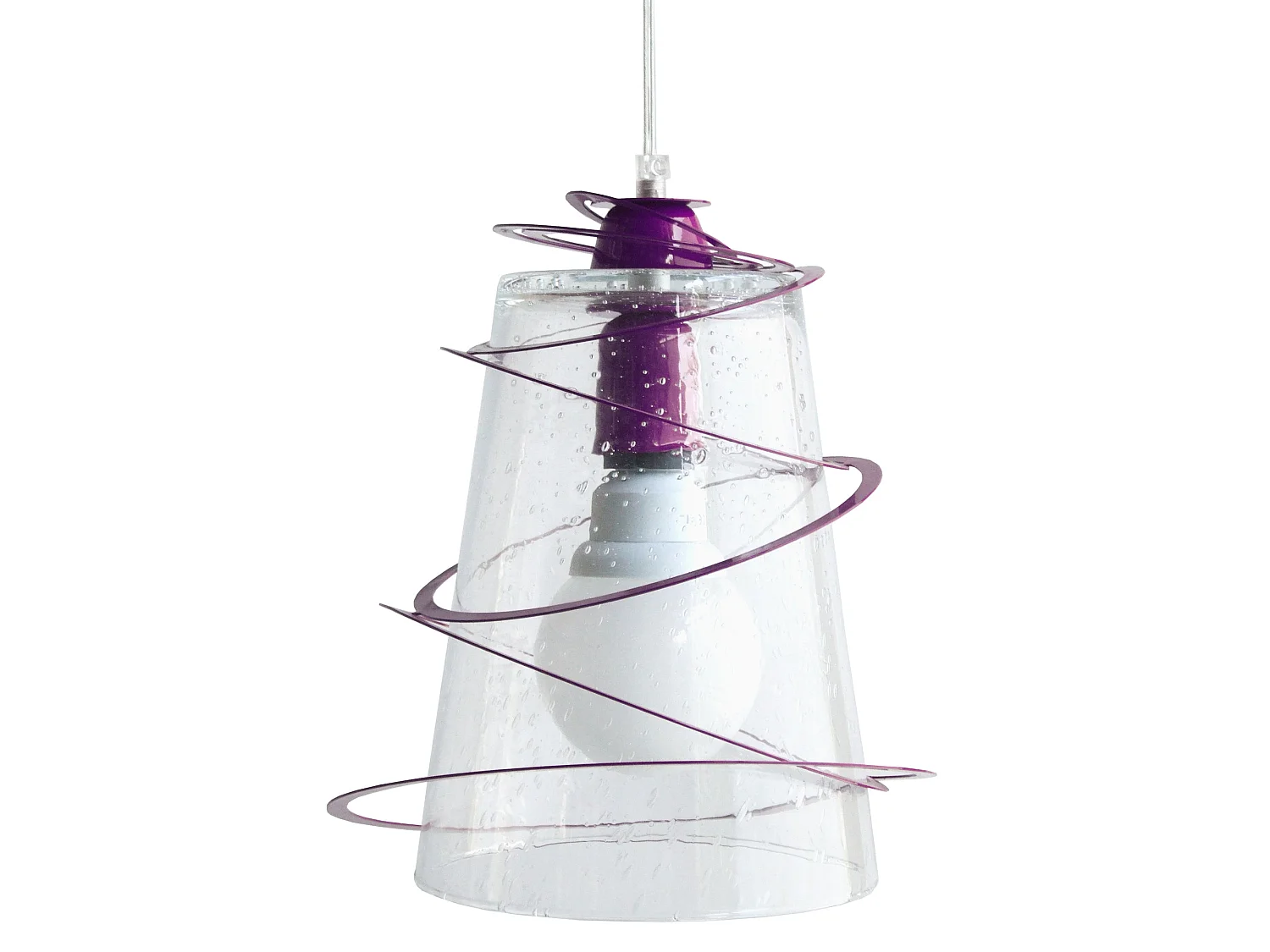 Suspensão TOSEL ALBIGNY vidro cônico roxo D25 x  H80  cm
