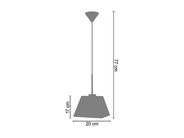 Suspensão TOSEL  KLEOPS metal cilindro vermelho D13 x  H90  cm