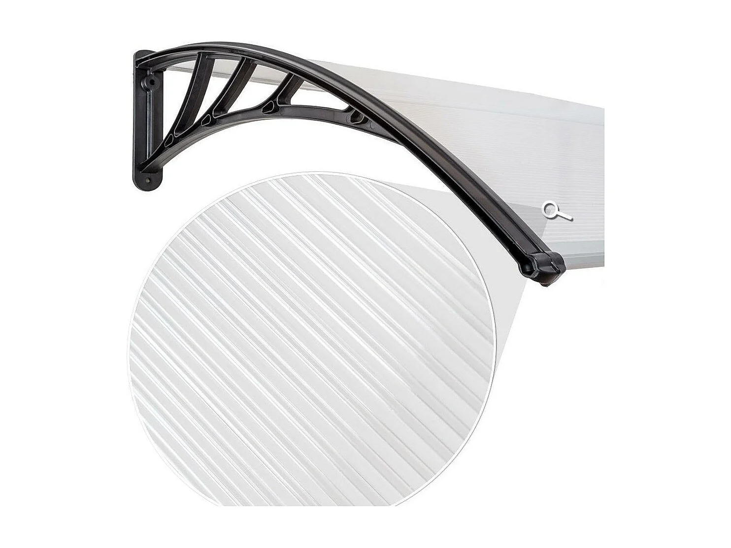 Auvent porte marquise abris polycarbonate 150 x 93 x 0.5 cm 2208290