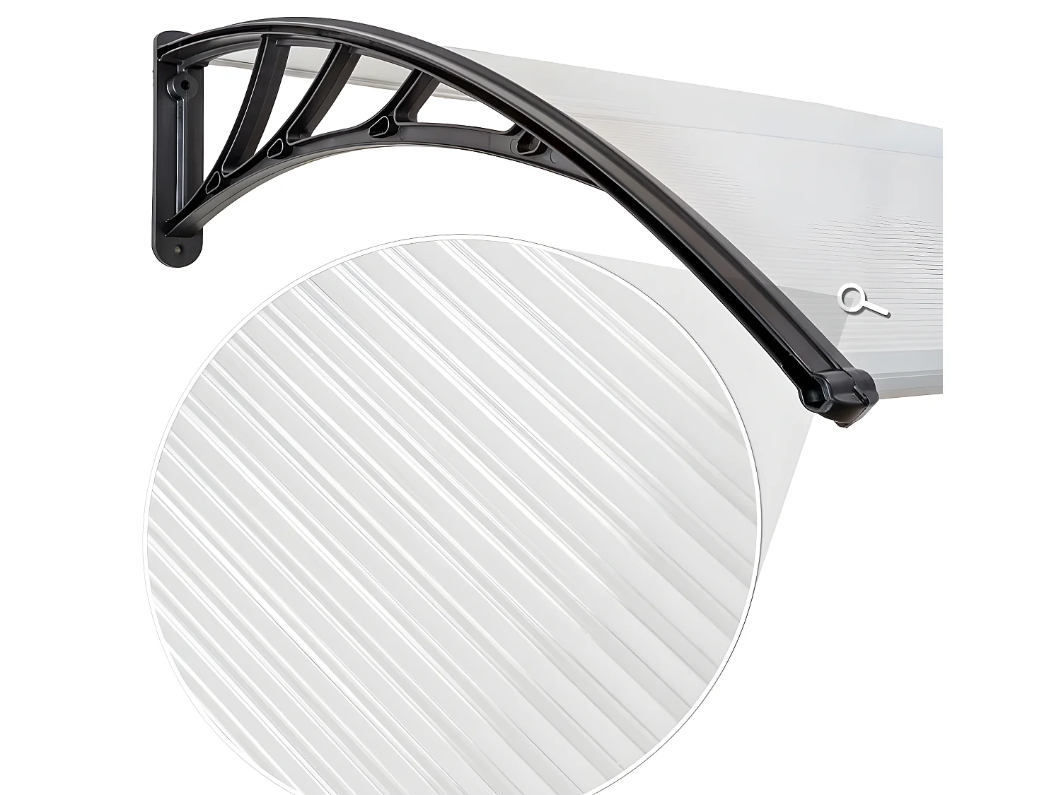 Pensilina porta pensilina moderna per casette da giardino in policarbonato 200 cm 2208291