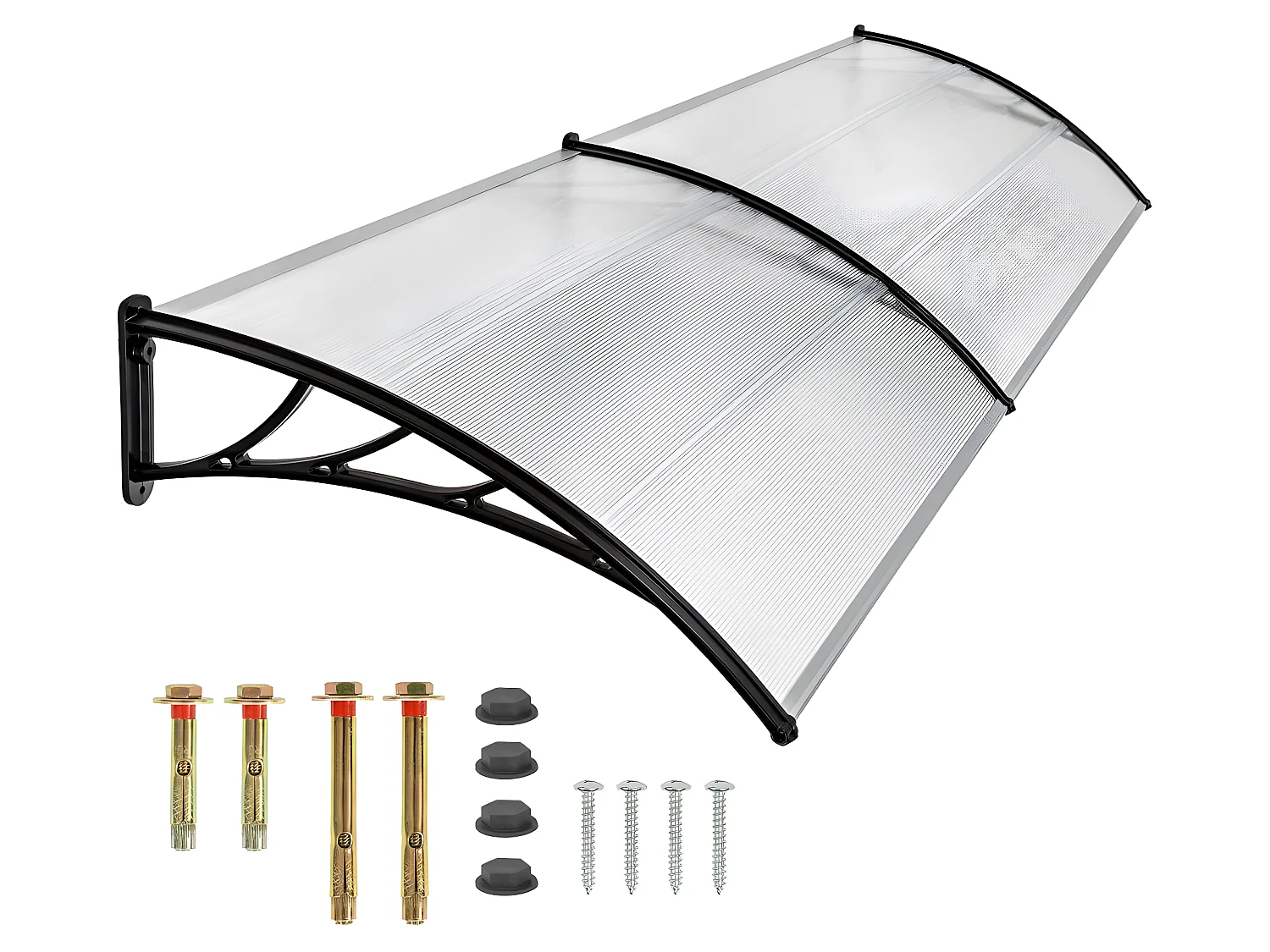 Auvent porte marquise abris polycarbonate 200 x 93 x 0.05 cm 2208291