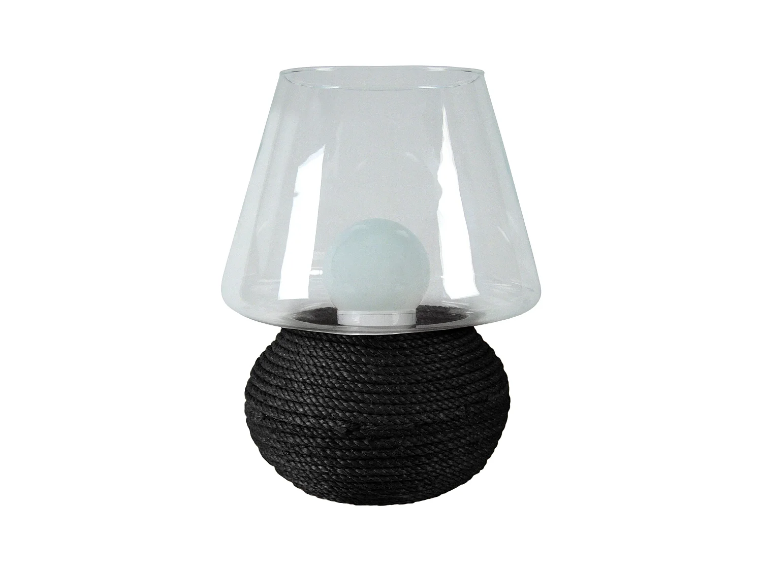 Lampe a Poser TOSEL ,verre,Noir ,H37xD30xP30cm