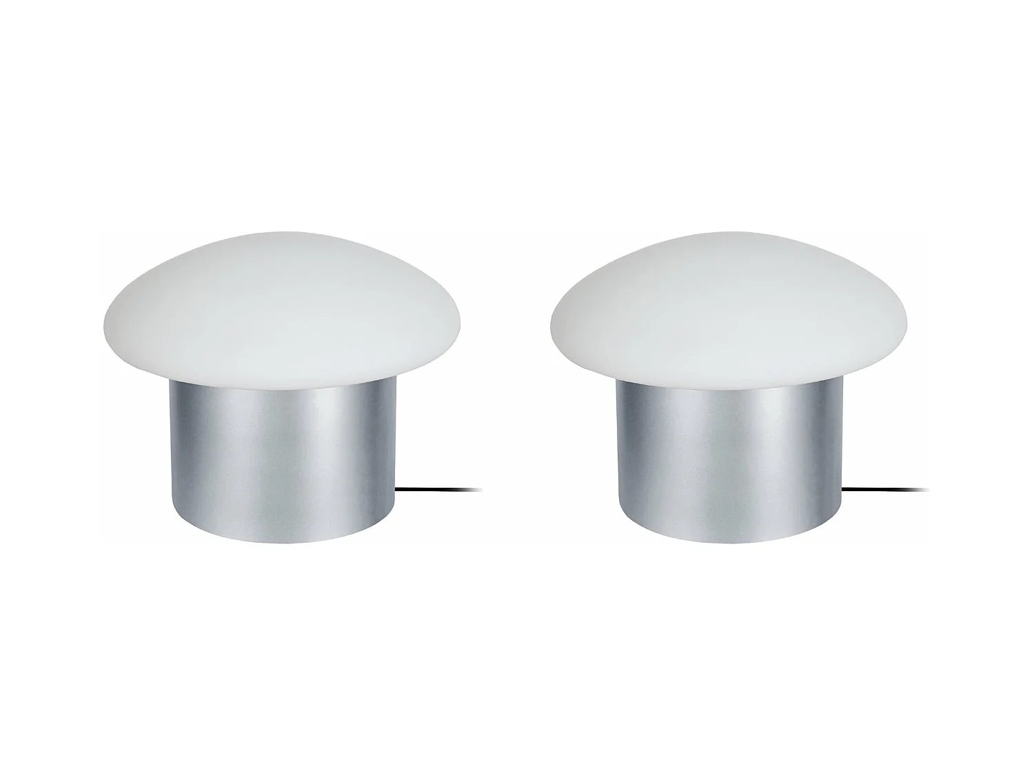 Pair de Lampes de chevet champignon métal  aluminium 15 cm.