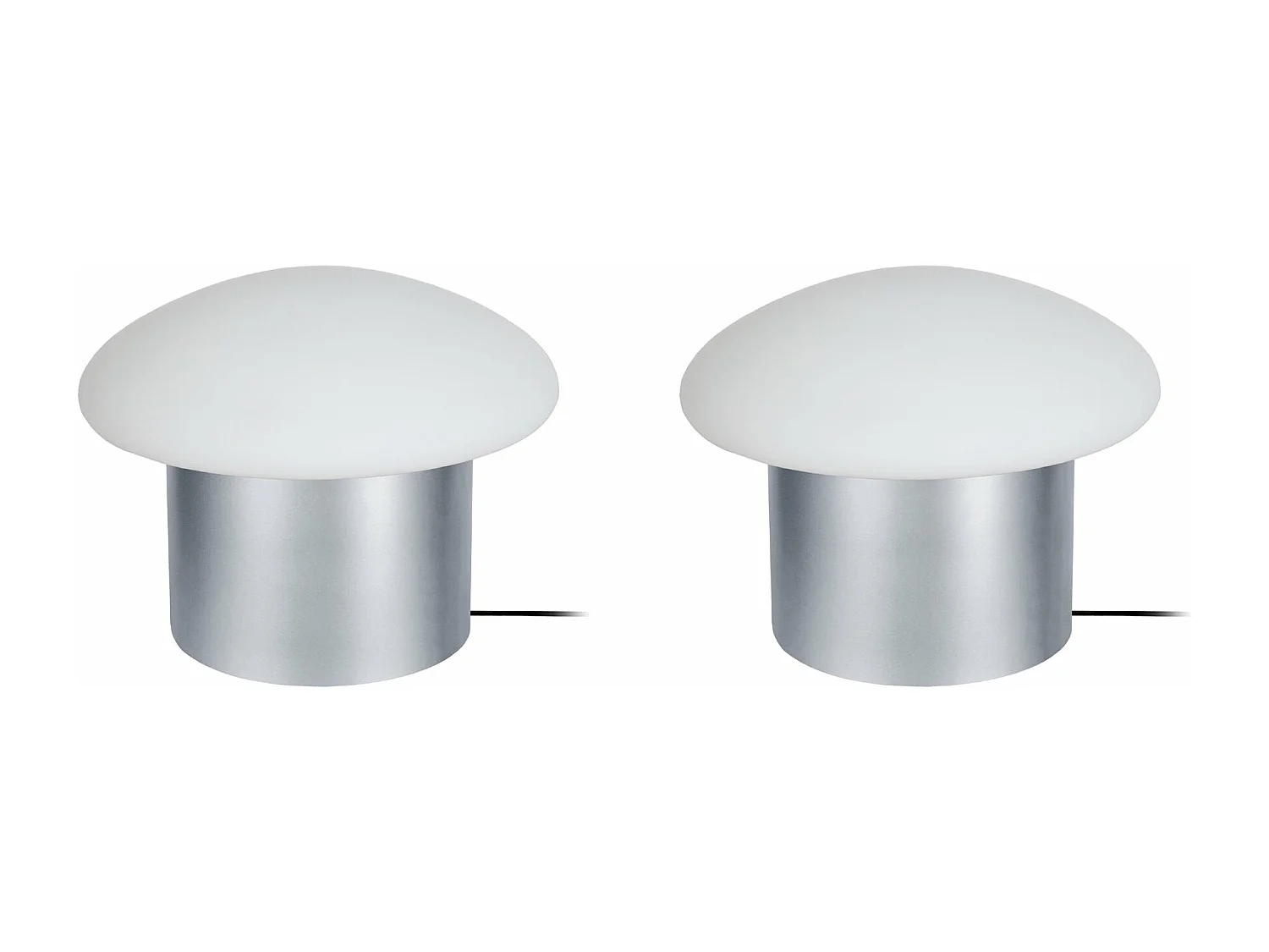 Pair de Lampes de chevet champignon métal  aluminium 15 cm.