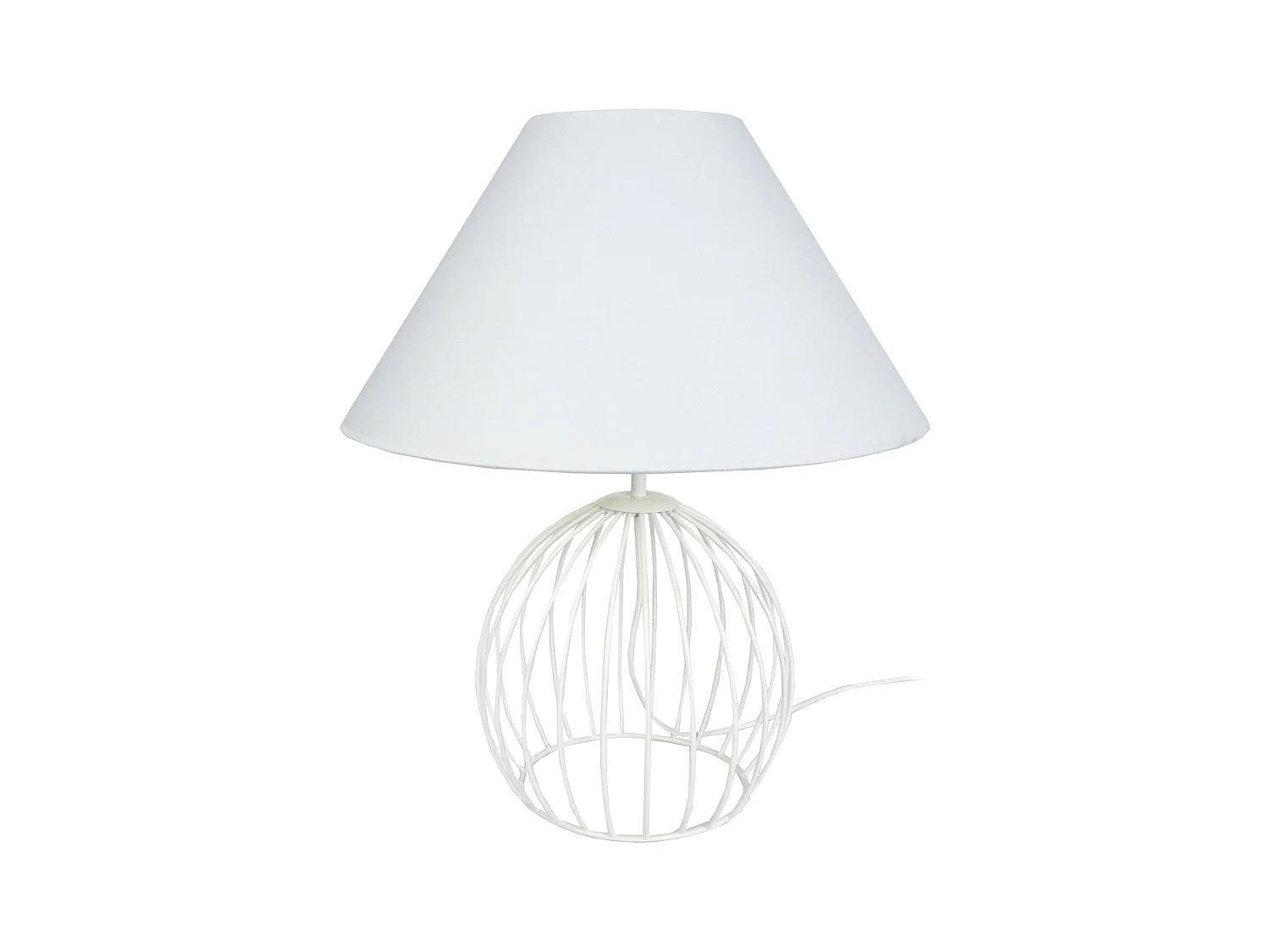 Lampe de Salon TOSEL ,métal,Blanc ,H44xD45xP45cm