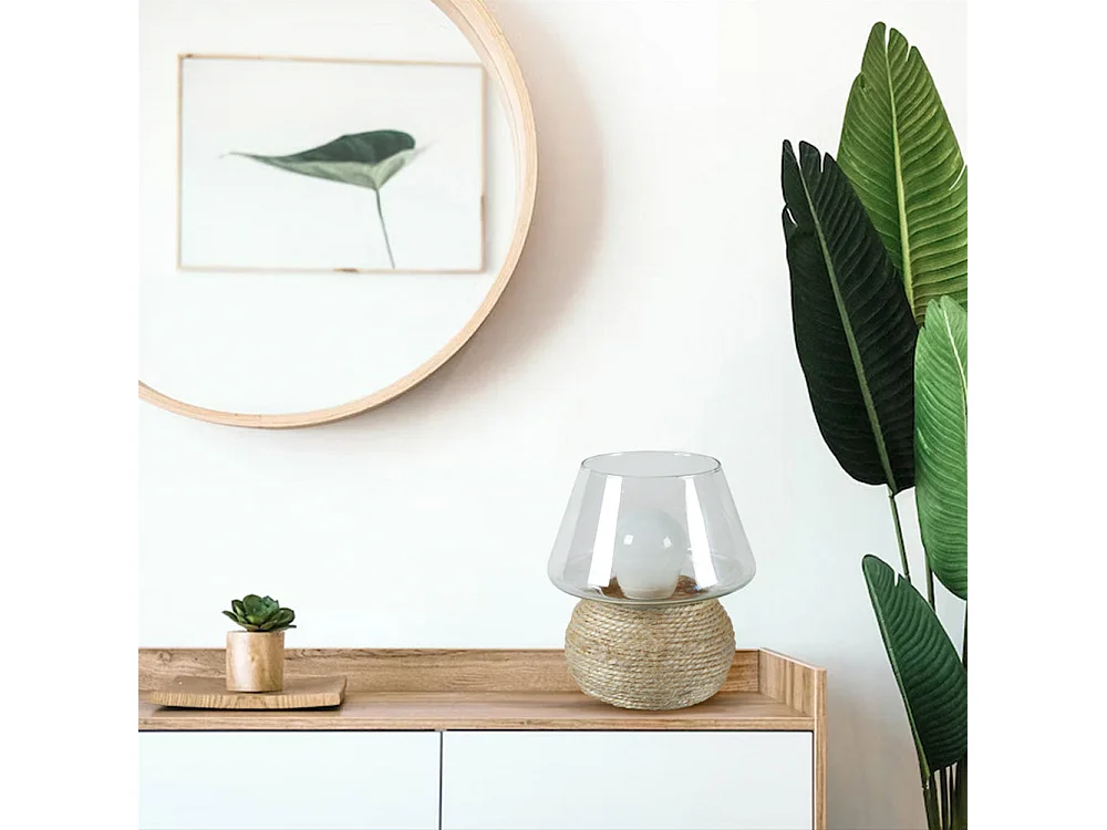 Abajur TOSEL BANGALORE tecido globo Dourado D30 x  H37  cm