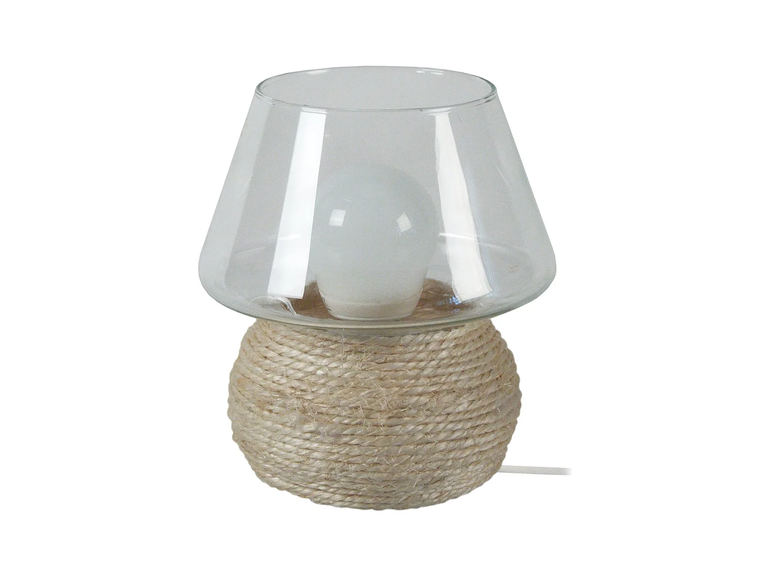 Lampe a Poser TOSEL ,verre,naturel,H16,5xD15,5xP15,5cm