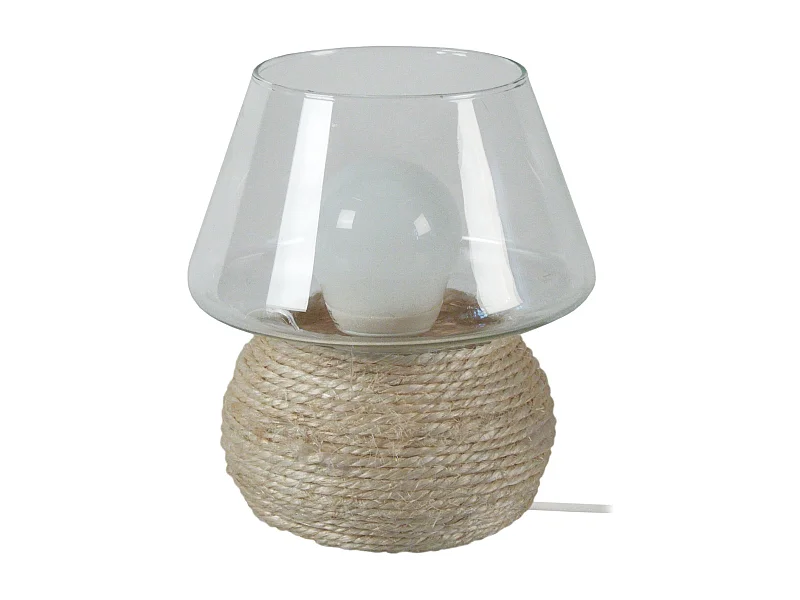 Lampe a Poser TOSEL ,verre,naturel,H16,5xD15,5xP15,5cm