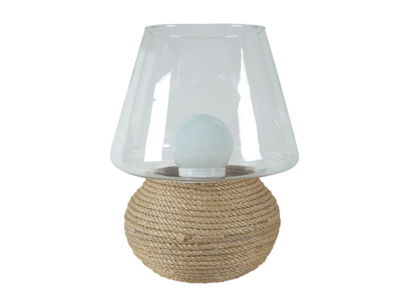 Lampe a Poser TOSEL ,verre,naturel,H37xD30xP30cm