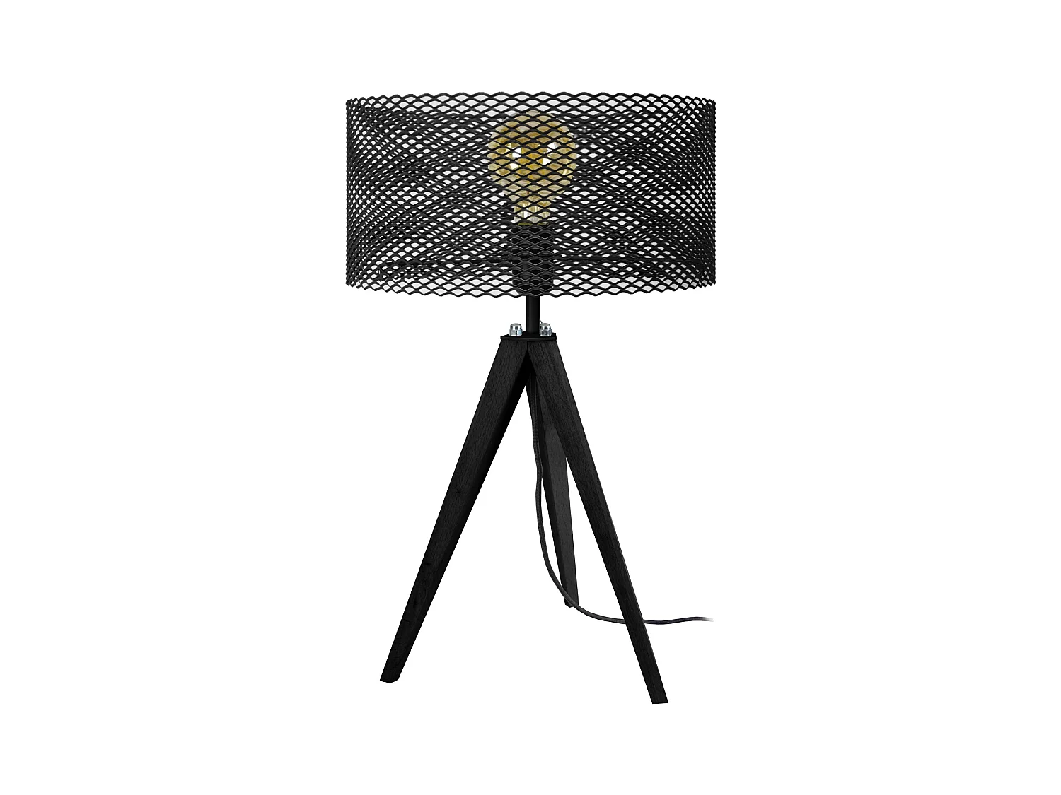 Lampe de Chevet TOSEL ,bois,Noir ,H54xD30xP30cm