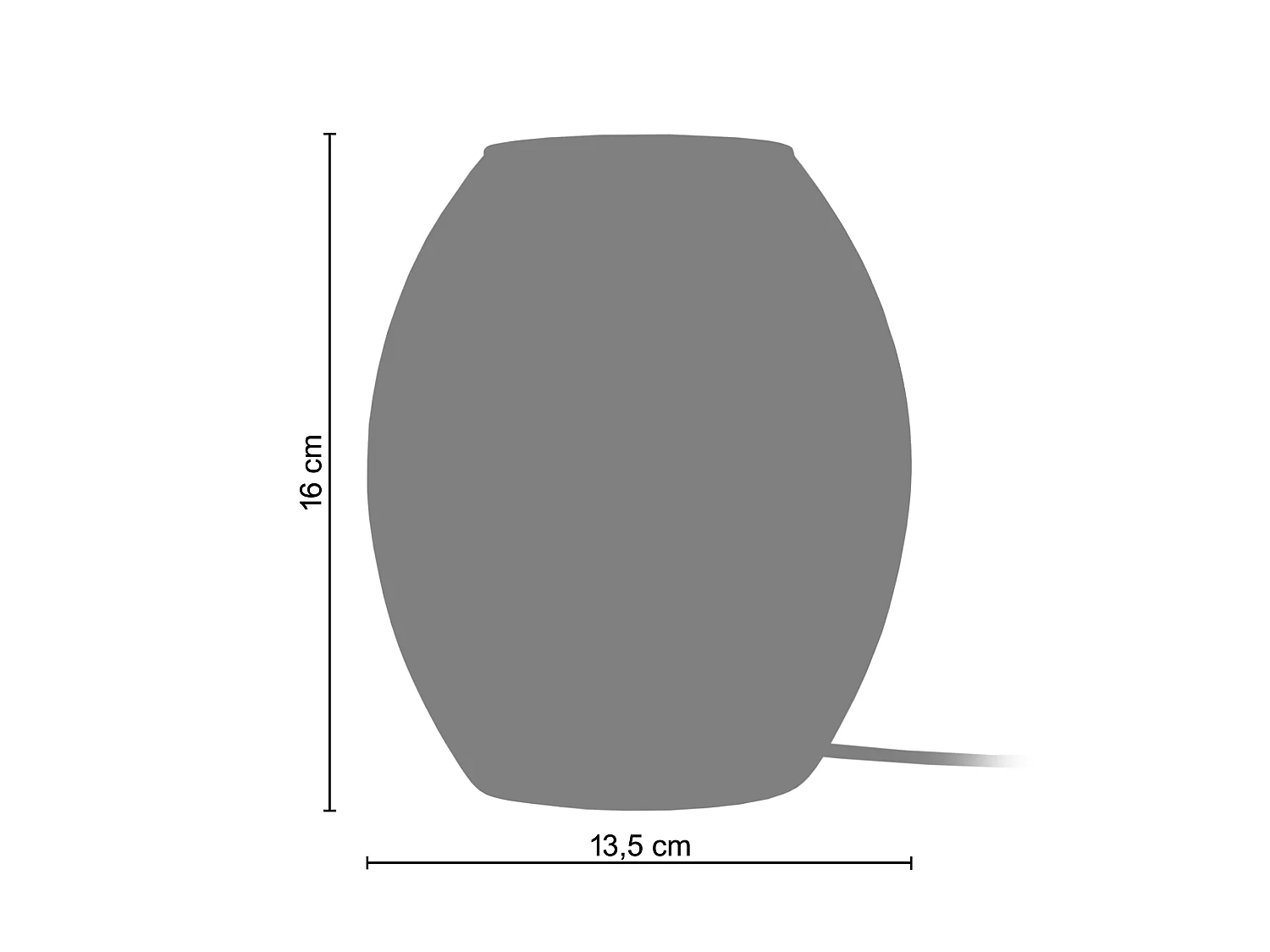Abajur TOSEL CARDIFF tecido certo preto D25 x  H47  cm