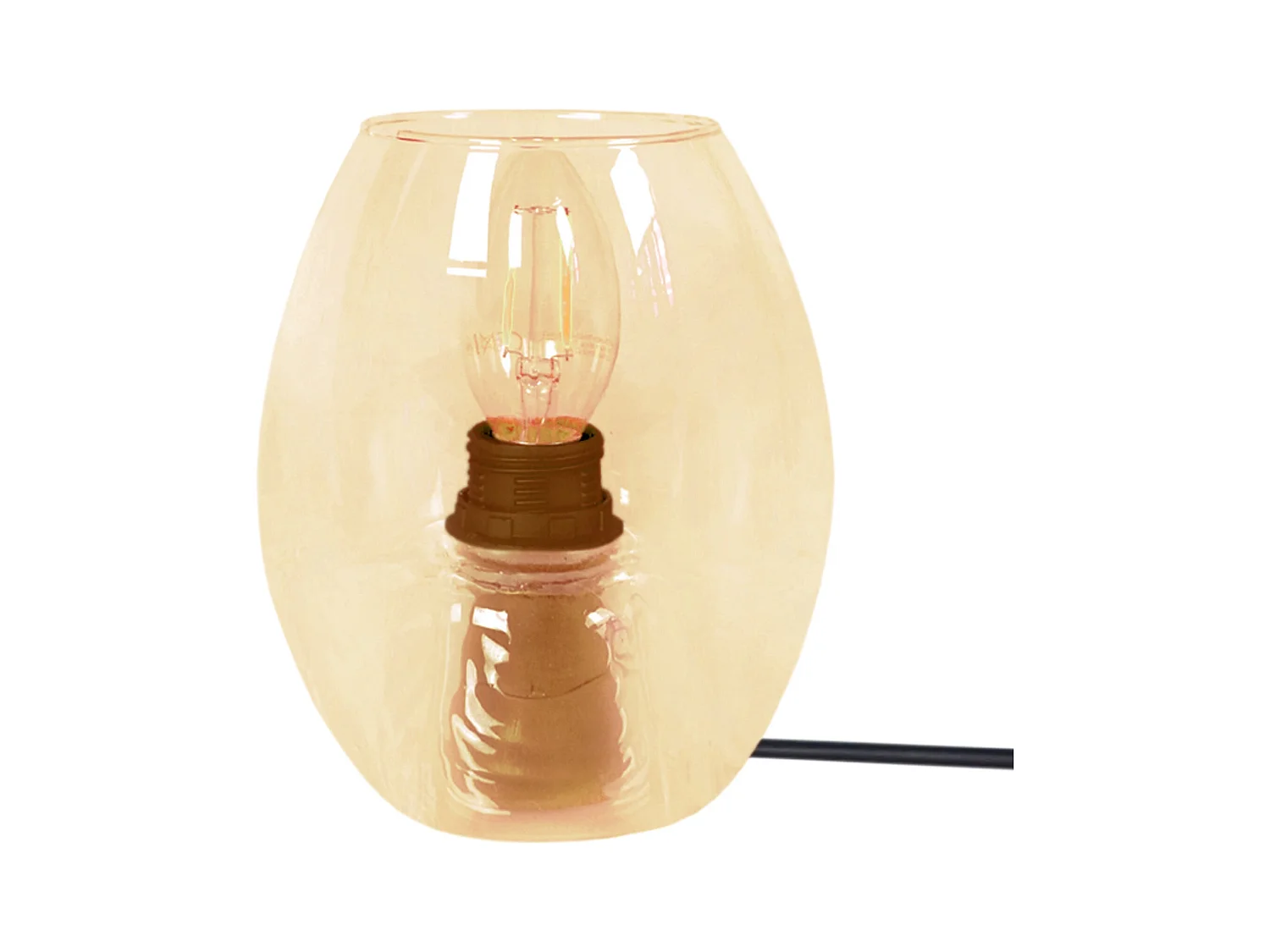 Lampe de Chevet TOSEL ,verre,Jaune ,H16xD13,5xP13,5cm