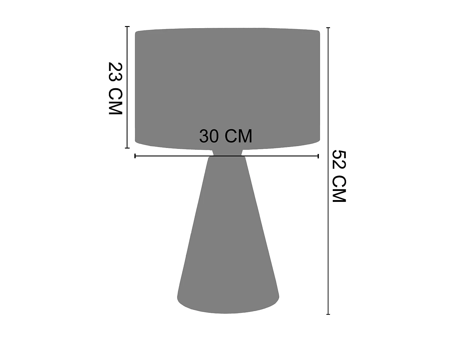 Candeeiro de mesa TOSEL LAM. BÂLE metal cônico vermelho D37 x  H34  cm
