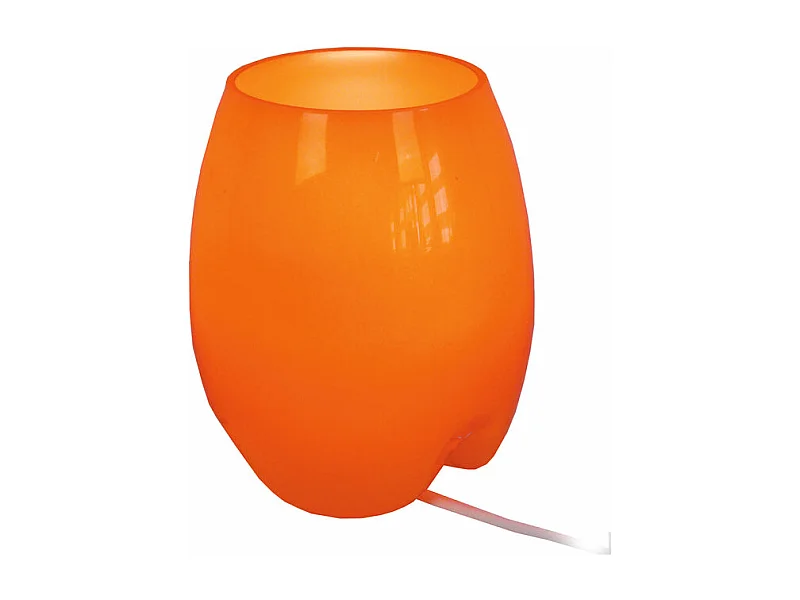 Lampe de chevet ovale verre  orange 16,5 cm.