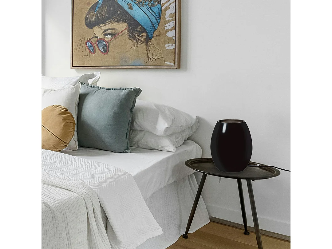 Lampada da tavolo vetro huevo AGG  nero D'13,5 cm