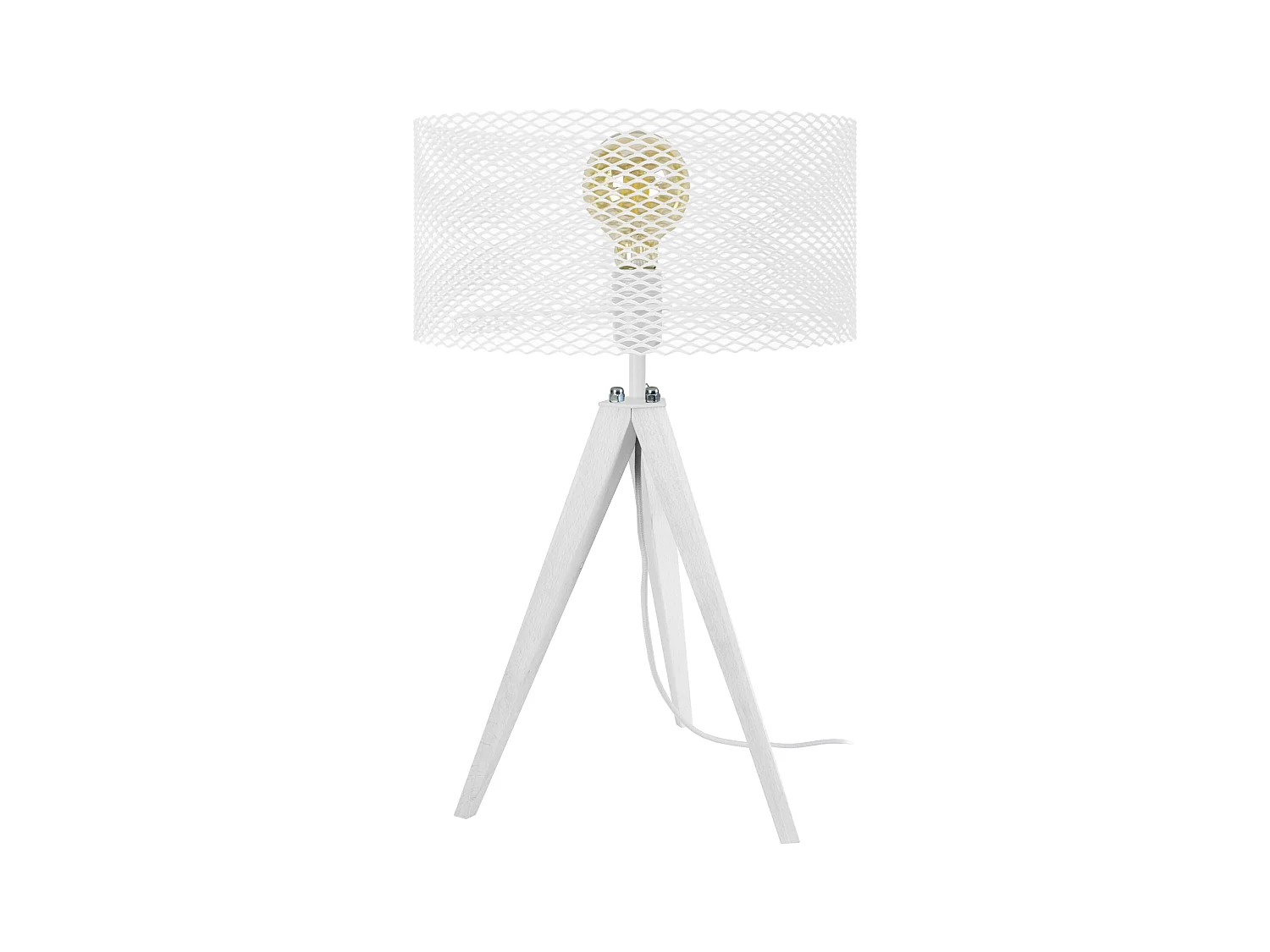 Lampe de Chevet TOSEL ,bois,Blanc  ,H54xD30xP30cm