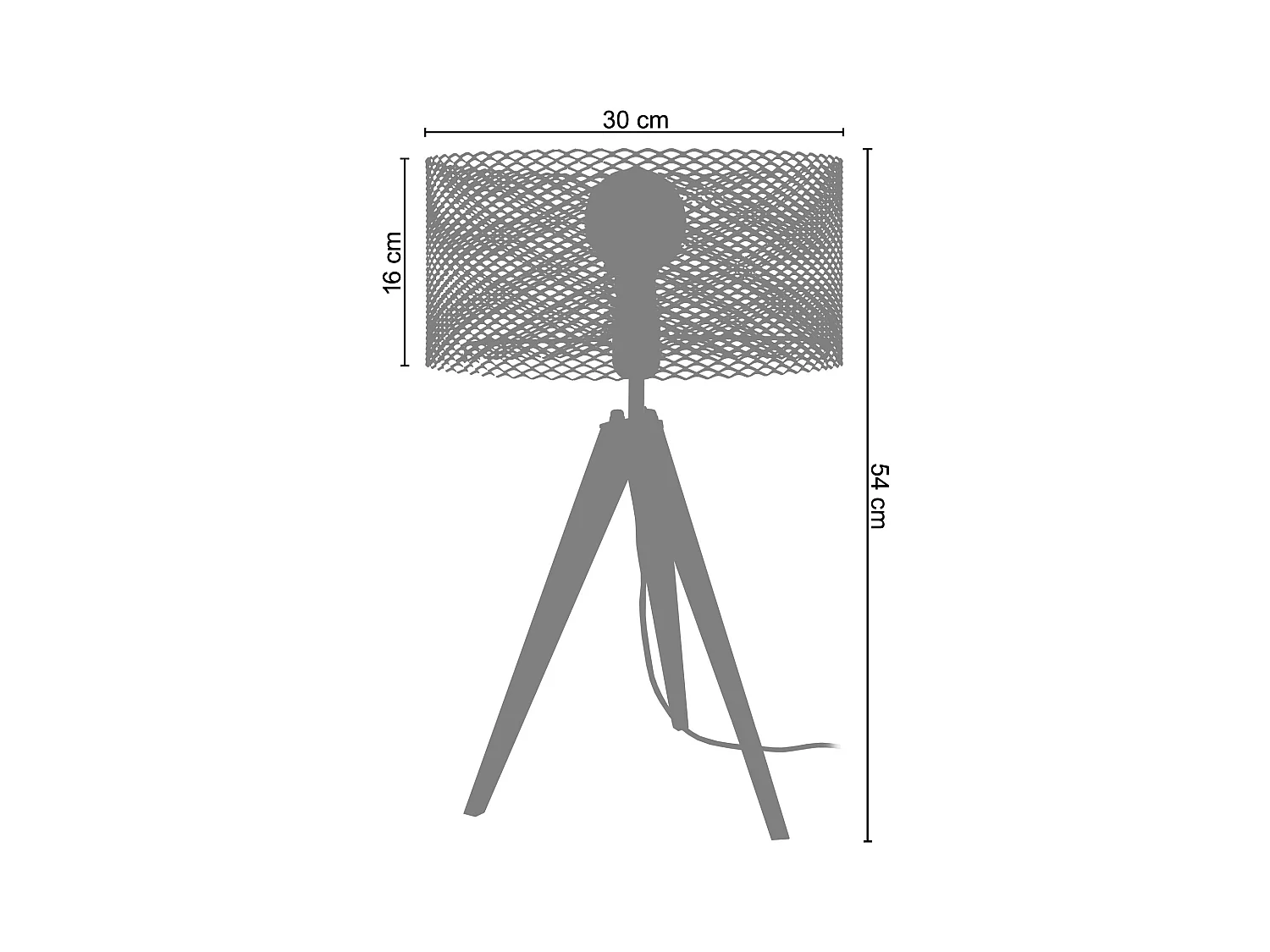 Lámpara de noche TOSEL ,madera,Blanco ,A54xD30xP30cm
