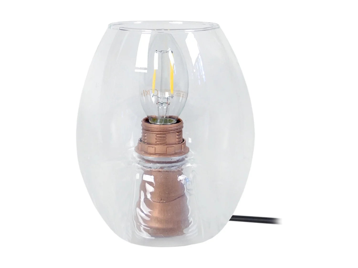 Lámpara de Mesa  TOSEL ,vidrio,Transparente,A19x 35xP35cm