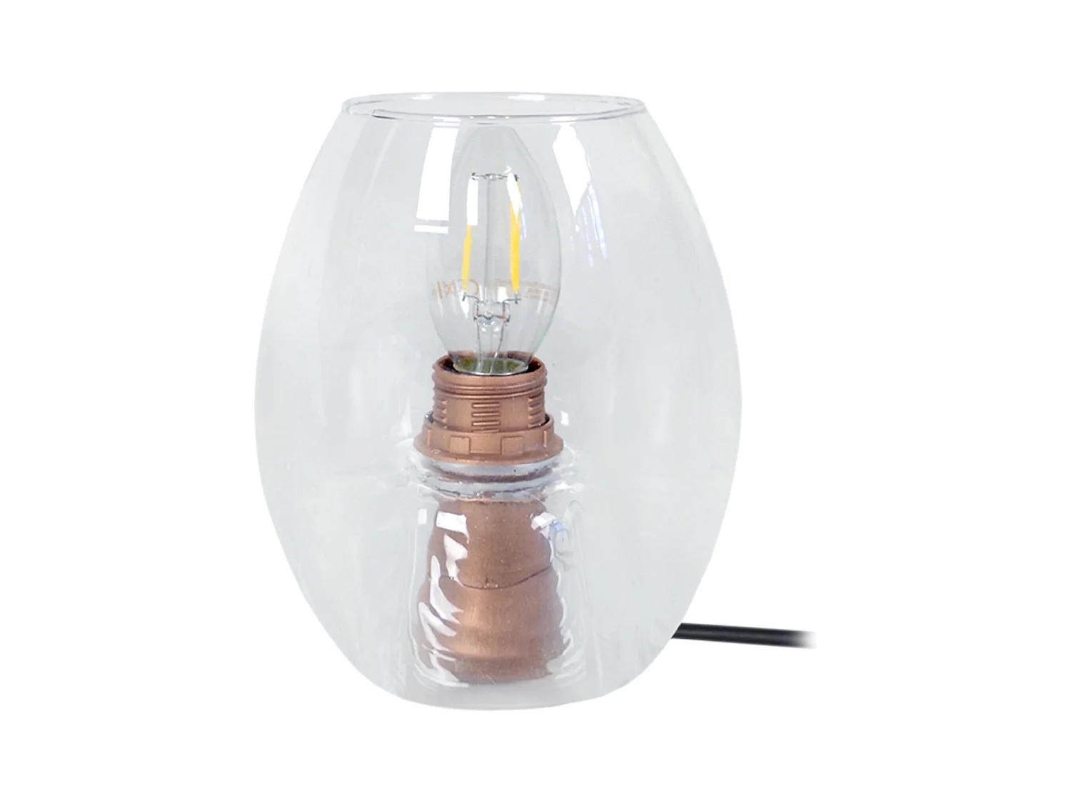 Lampe de Chevet TOSEL ,verre,Transparent,H16x 13,5xP13,5cm