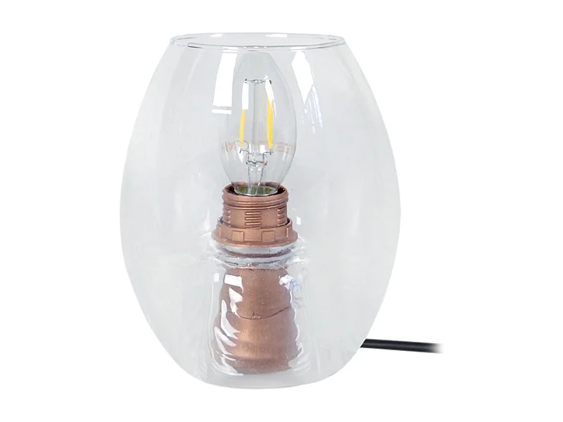 Lámpara de Mesa  TOSEL ,vidrio,Transparente,A19x 35xP35cm