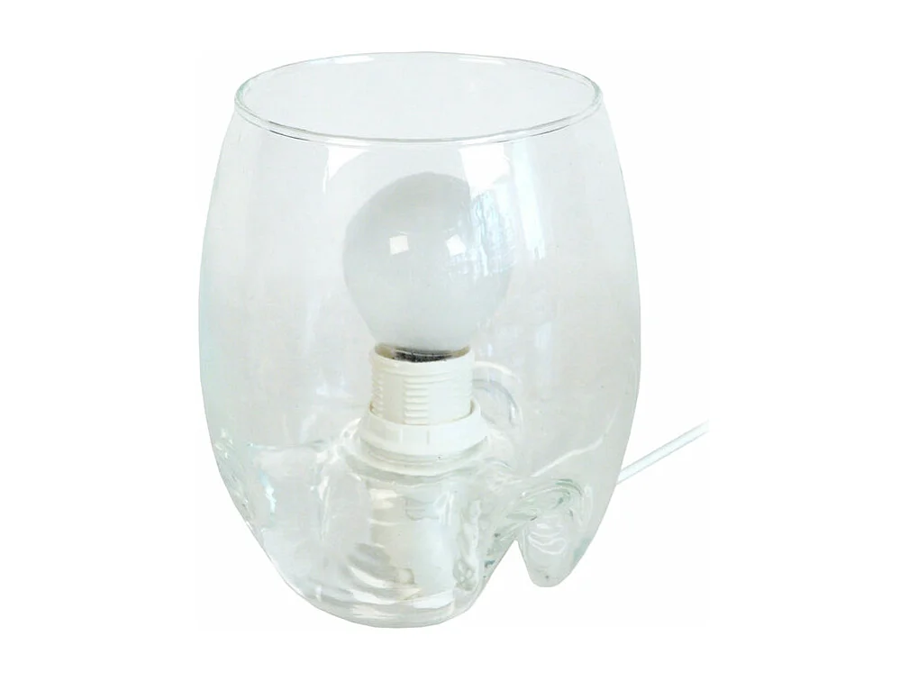 Lampe de chevet ovale verre  transparent  16,5 cm.