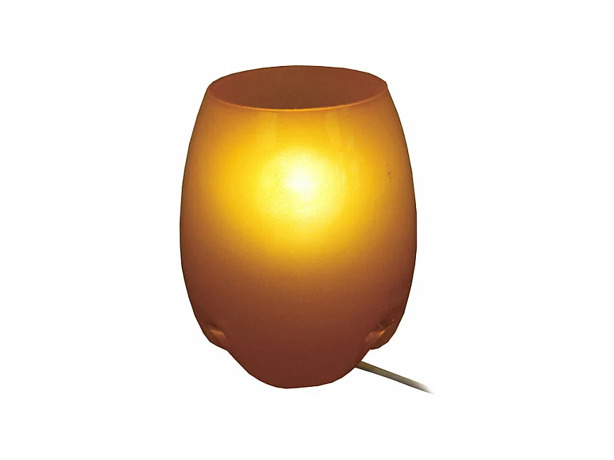 Lampe de chevet ovale verre  marron 16,5 cm.