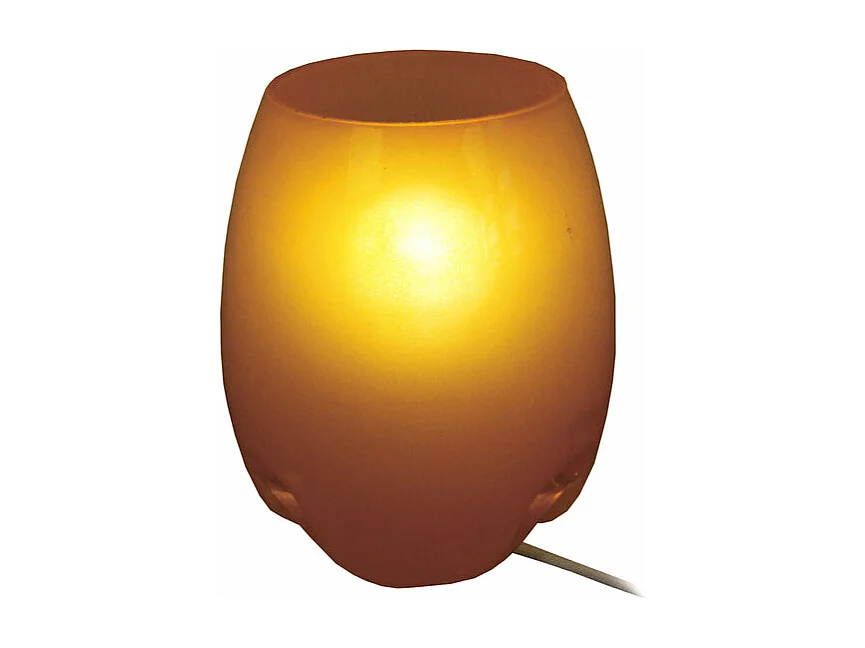 Lampe de chevet ovale verre  marron 16,5 cm.